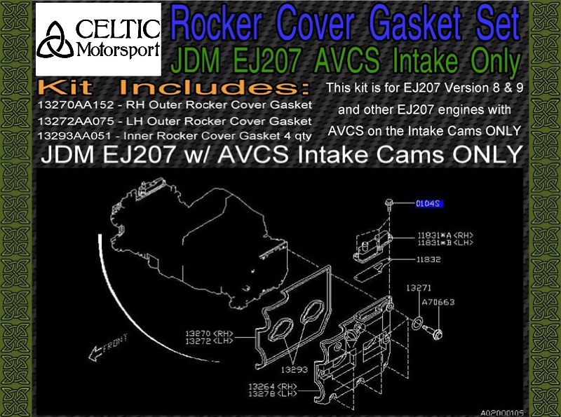 Durapro Rocker Valve Cover Right Gasket suits Subaru EJ207 Turbo (DOHC